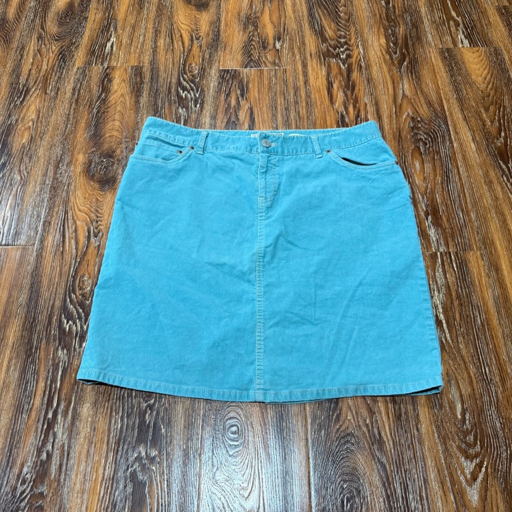Old Navy 18 Corduroy Mini Skirt Womens Plus Aqua Turquoise Blue Stretch Y2K